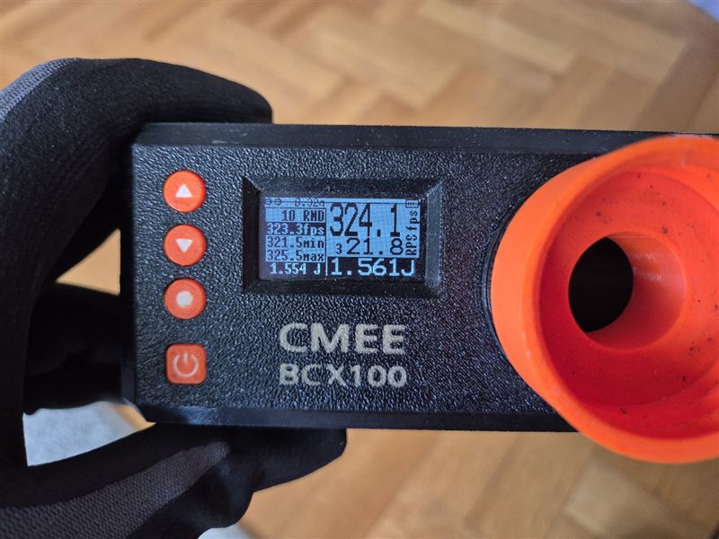 Chronograph showing measured values